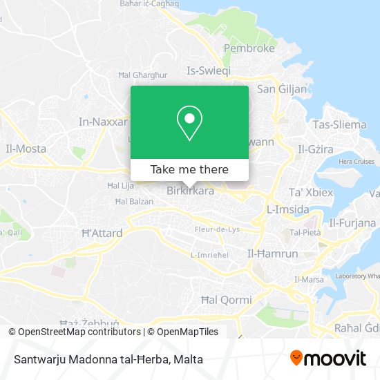 Santwarju Madonna tal-Ħerba map