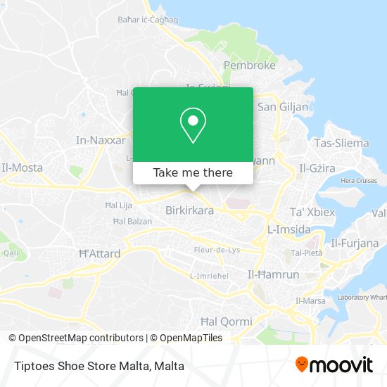 Tiptoes Shoe Store Malta map