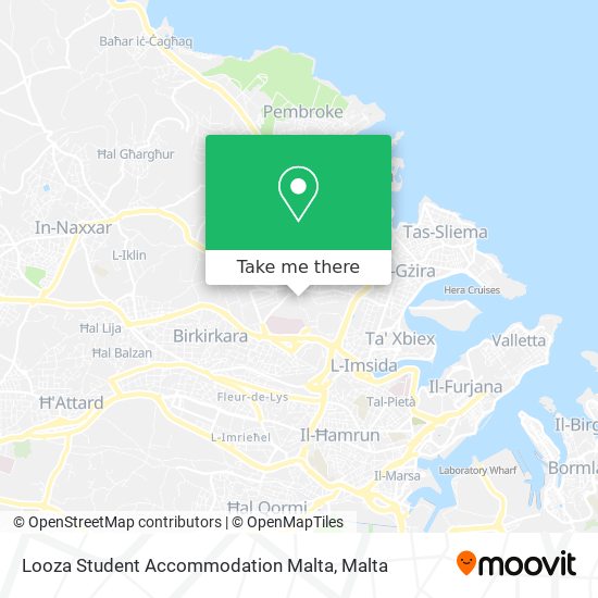 Looza Student Accommodation Malta map