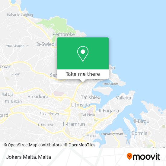 Jokers Malta map