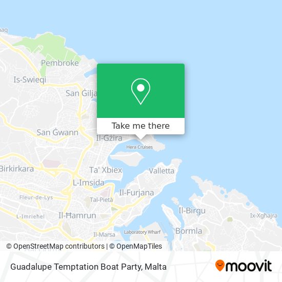 Guadalupe Temptation Boat Party map