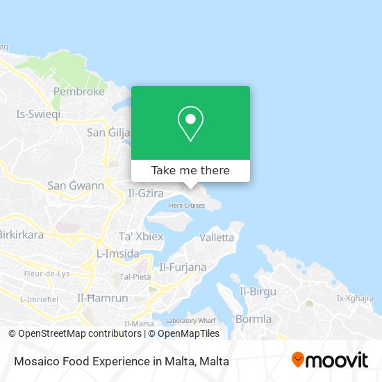 Mosaico Food Experience in Malta map