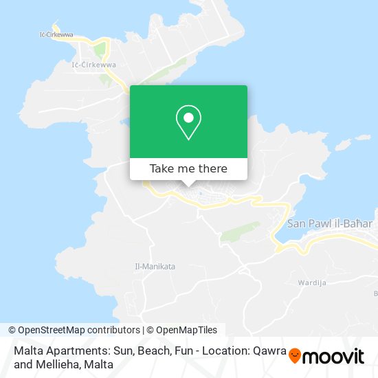 Malta Apartments: Sun, Beach, Fun - Location: Qawra and Mellieha map