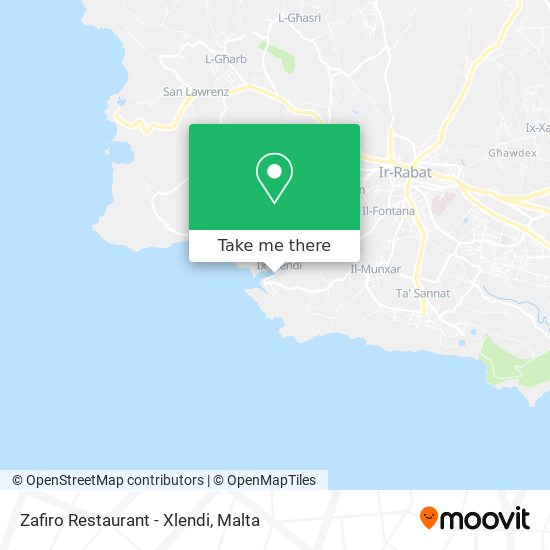 Zafiro Restaurant - Xlendi map