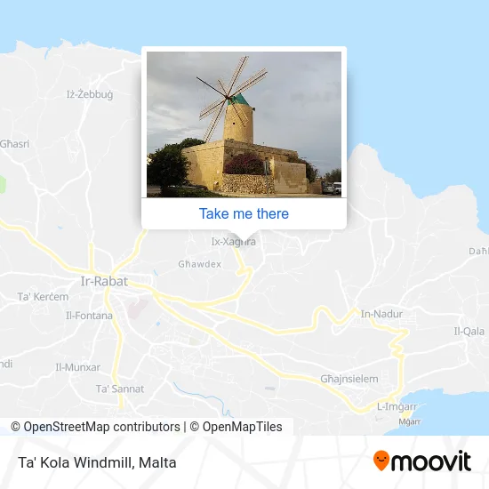 Ta' Kola Windmill map