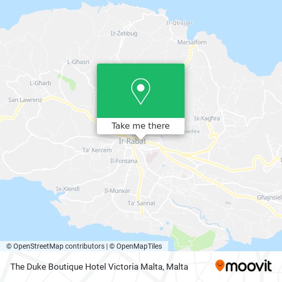 The Duke Boutique Hotel Victoria Malta map