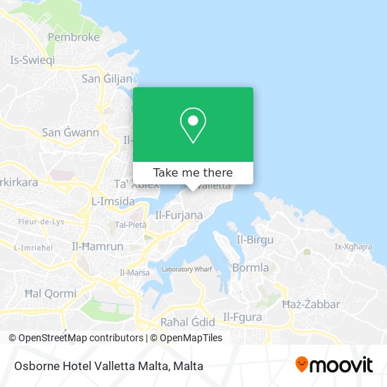 Osborne Hotel Valletta Malta map