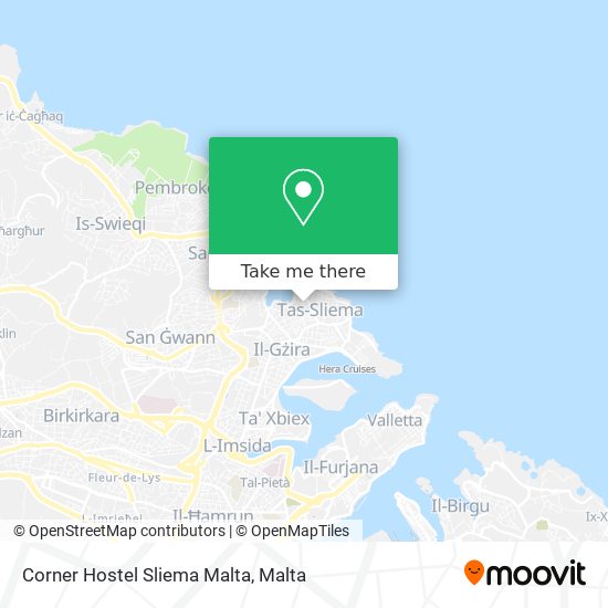 Corner Hostel Sliema Malta map