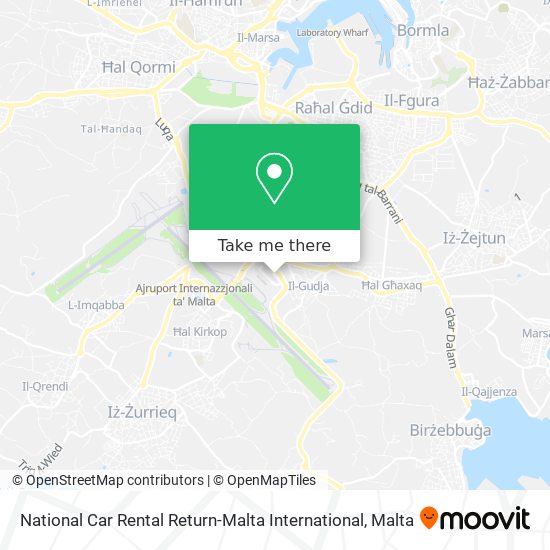 National Car Rental Return-Malta International map