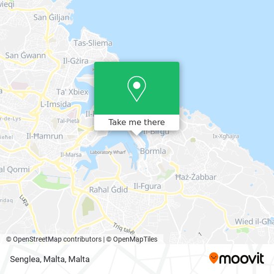 Senglea, Malta map