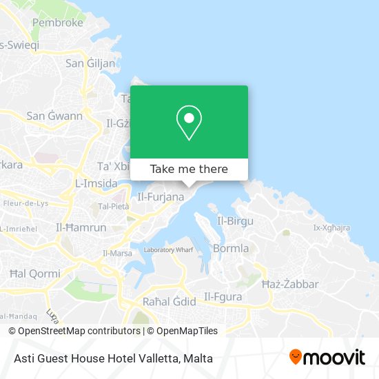Asti Guest House Hotel Valletta map