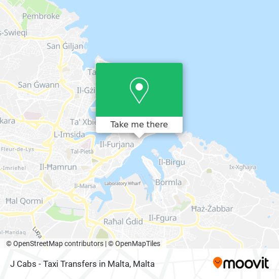 J Cabs - Taxi Transfers in Malta map