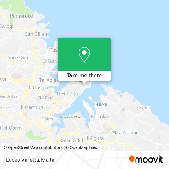 Laces Valletta map