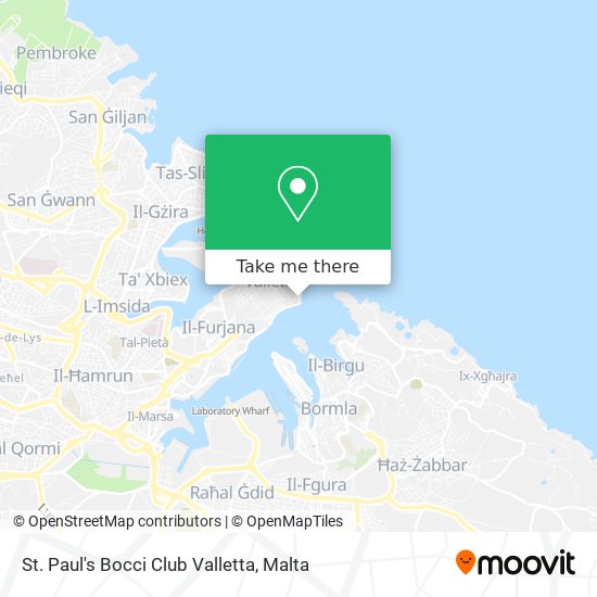 St. Paul's Bocci Club Valletta map