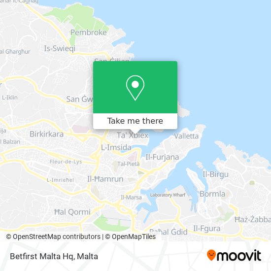 Betfirst Malta Hq map