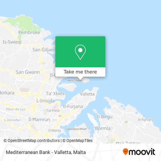 Mediterranean Bank - Valletta map