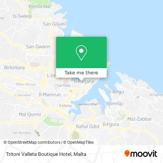 Tritoni Valleta Boutique Hotel map