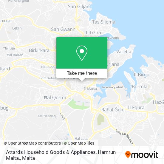 Attards Household Goods & Appliances, Hamrun Malta. map