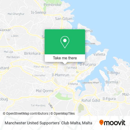 Manchester United Supporters' Club Malta map