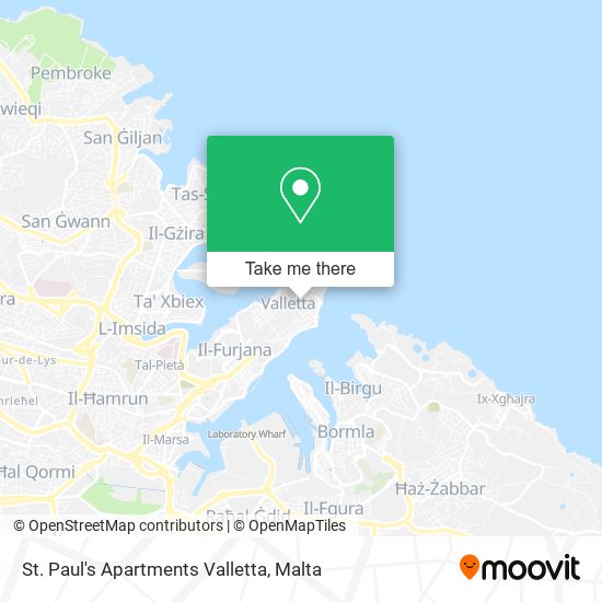 St. Paul's Apartments Valletta map