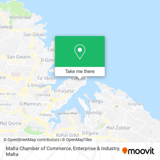 Malta Chamber of Commerce, Enterprise & Industry map