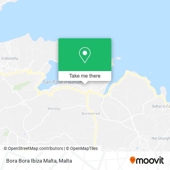 Bora Bora Ibiza Malta map