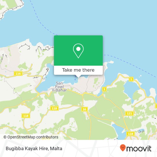 Bugibba Kayak Hire map