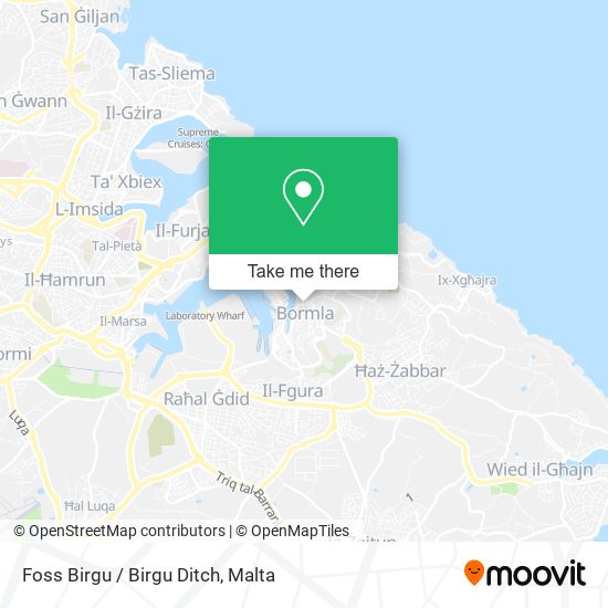 Foss Birgu / Birgu Ditch map