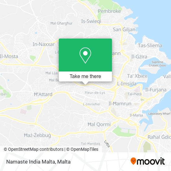 Namaste India Malta map