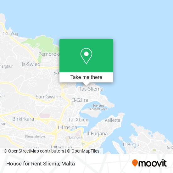 House for Rent Sliema map