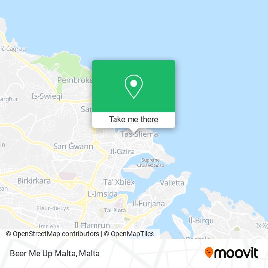 Beer Me Up Malta map