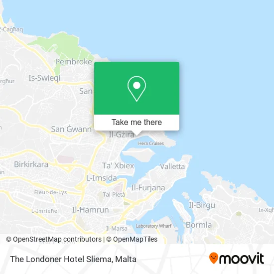 The Londoner Hotel Sliema map