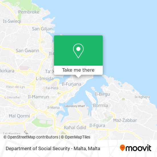 Department of Social Security - Malta map