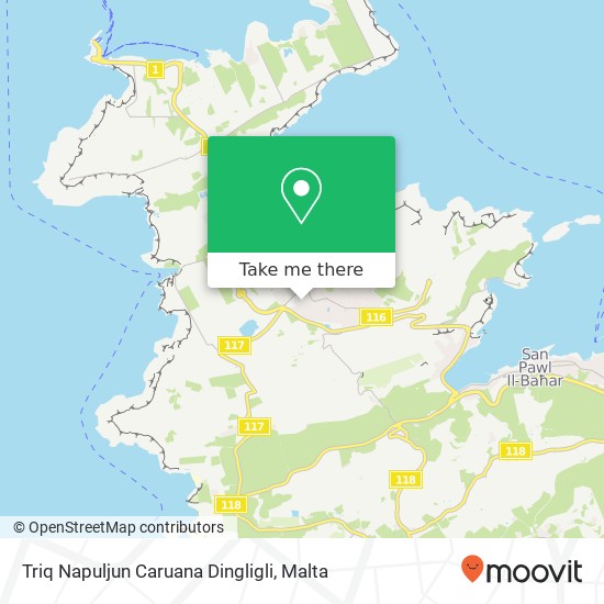 Triq Napuljun Caruana Dingligli map