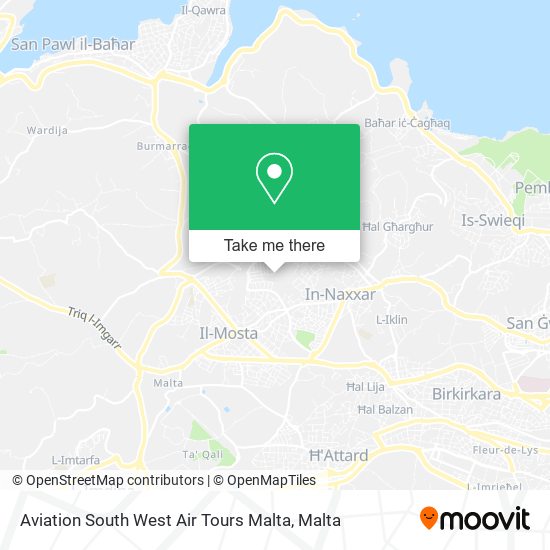 Aviation South West Air Tours Malta map