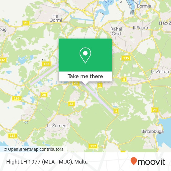 Flight LH 1977 (MLA - MUC) map