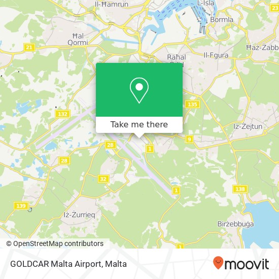 GOLDCAR Malta Airport map