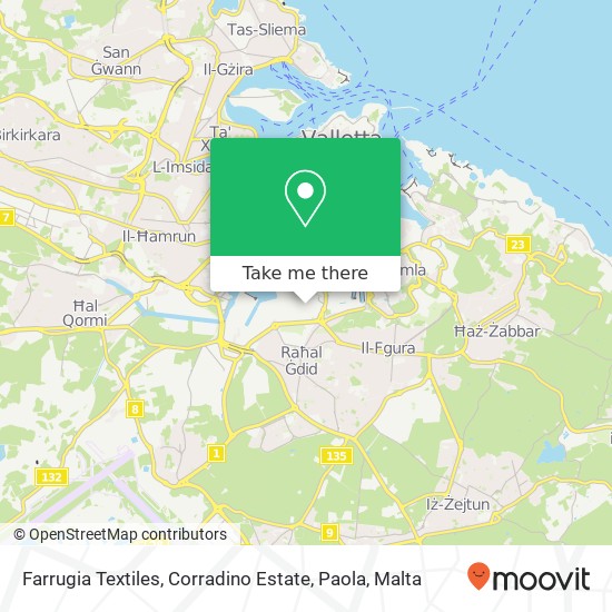 Farrugia Textiles, Corradino Estate, Paola map