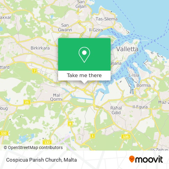 Cospicua Parish Church map