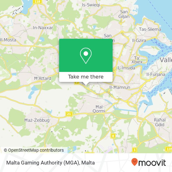 Malta Gaming Authority (MGA) map