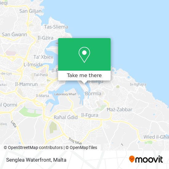 Senglea Waterfront map