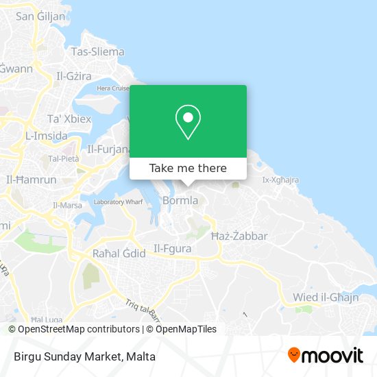 Birgu Sunday Market map