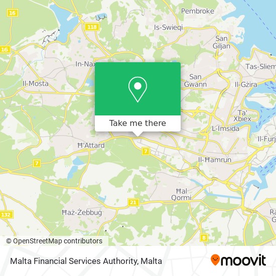 Malta Financial Services Authority map