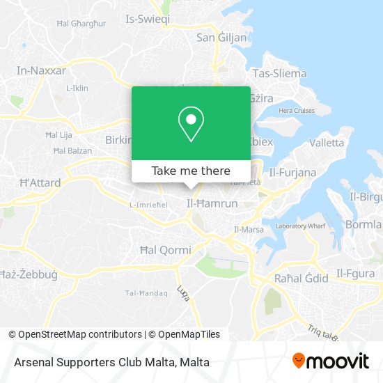 Arsenal Supporters Club Malta map