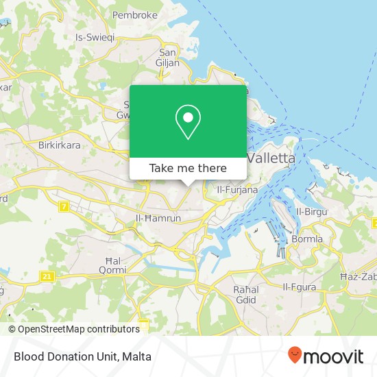 Blood Donation Unit map