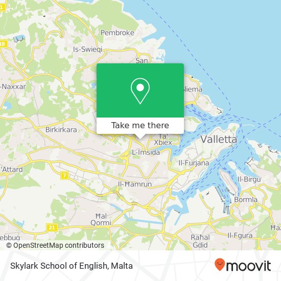 Skylark School of English map