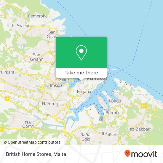 British Home Stores map