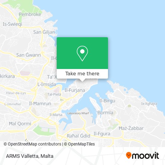 ARMS Valletta map