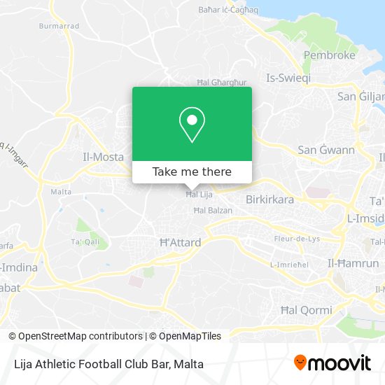 Lija Athletic Football Club Bar map