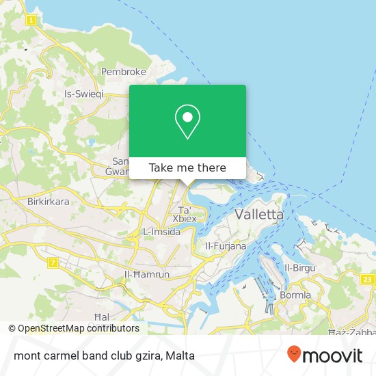 mont carmel band club gzira map